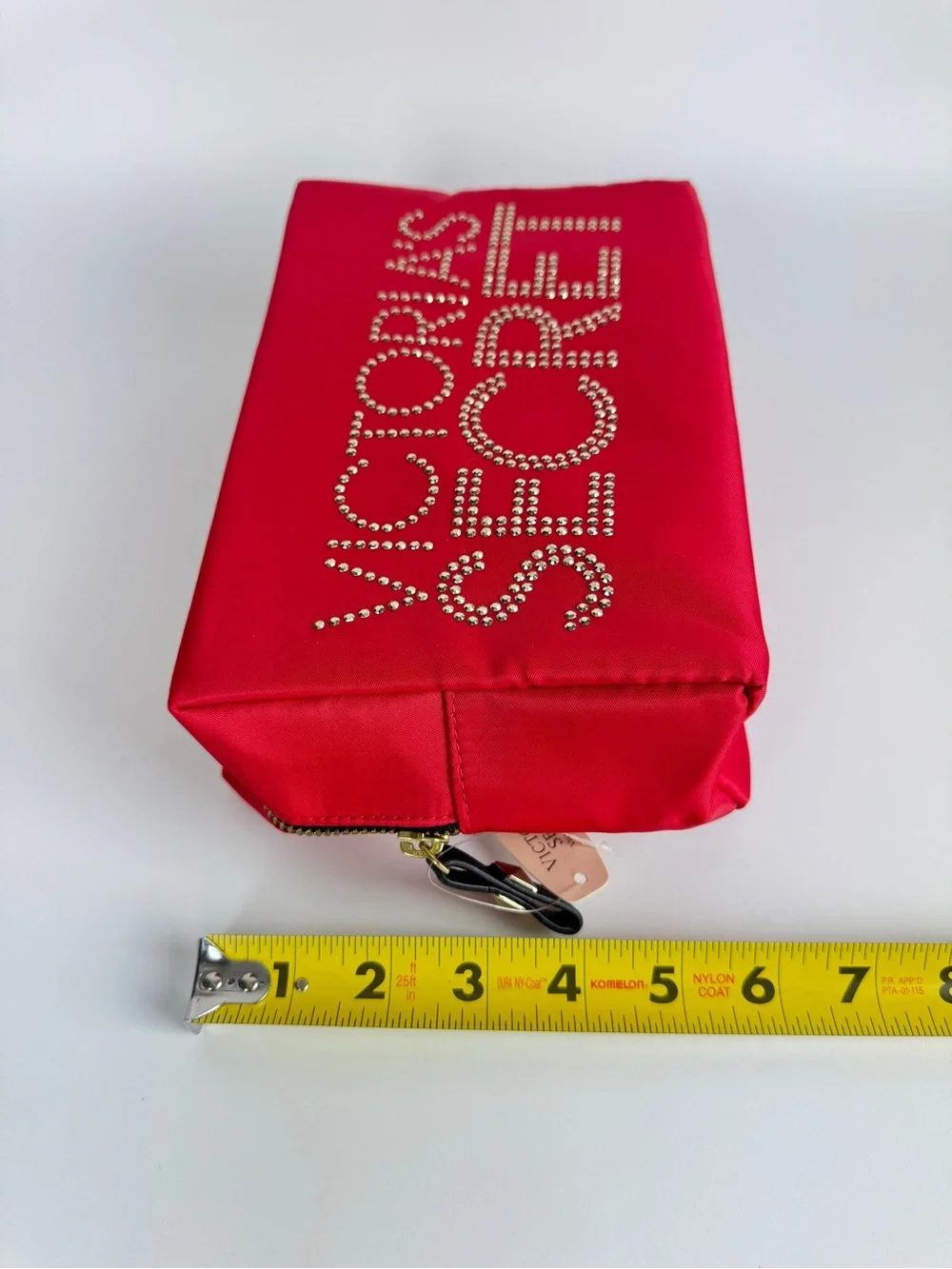 Victoria's Secret Red Satin Cosmetic Pouch Makeup Bag